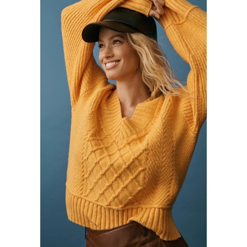 Anthropologie The Tillie V-Neck Pullover Sweater by Maeve Women's Small EUC